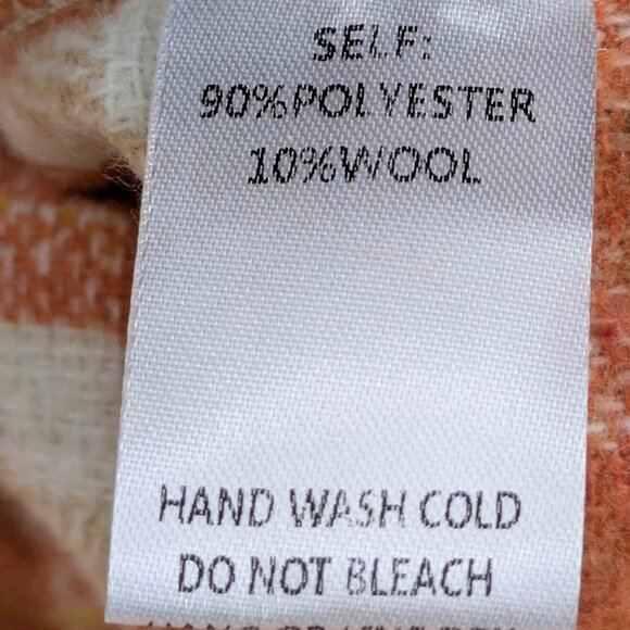 Easel Shacket Womens S Orange Plaid Lumberjack 90s Grunge Streetwear Fall Wool - Picture 8 of 9